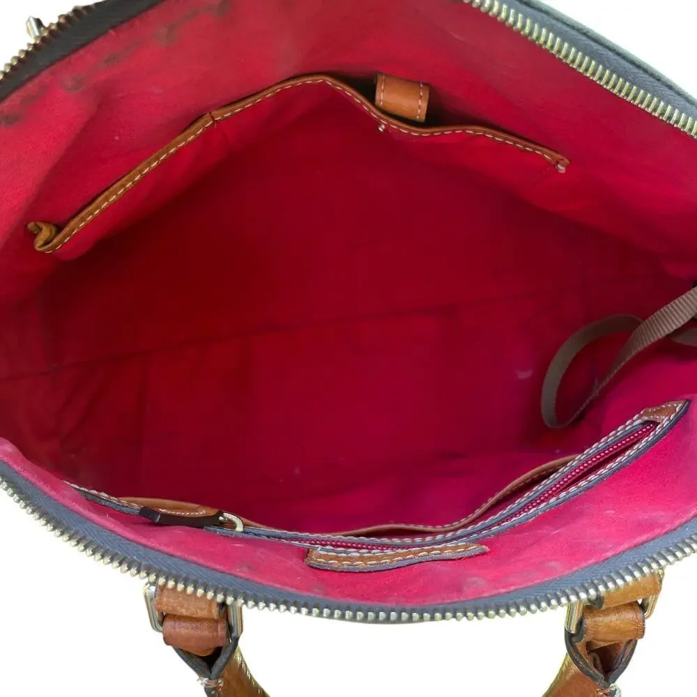 Dooney & Bourke Denison Domed Croco Embossed Gray Satchel Handbag